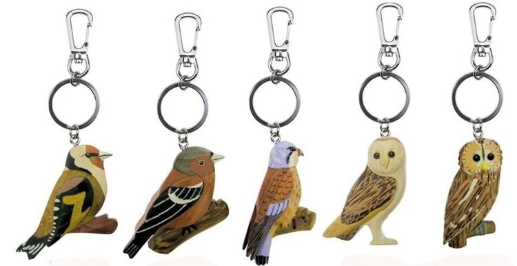 keycraft Porte-clés bois oiseaux 8 cm