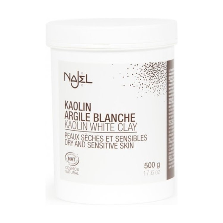 Najel Argile blanche en poudre certifiée Cosmos natural 500g