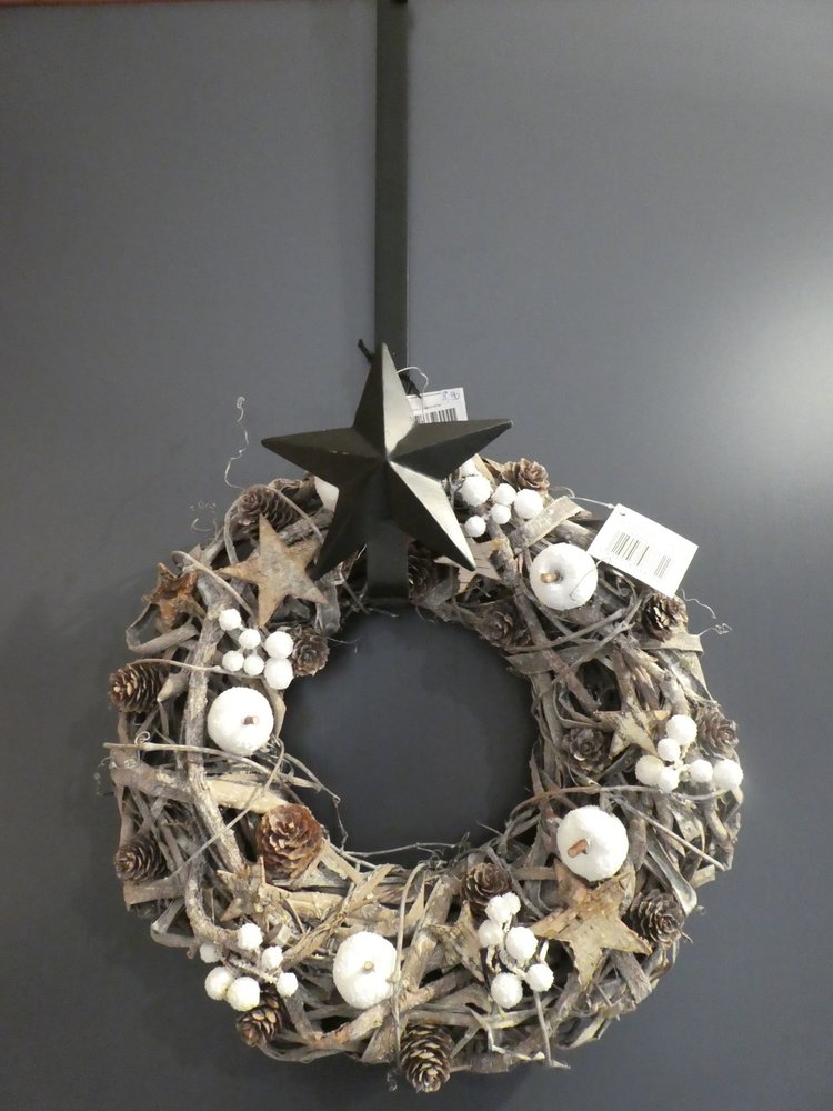Dekoratief Couronne naturelle étoilles/boules de neige