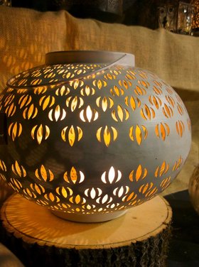 Dekoratief Lanterne boule cut out métal S