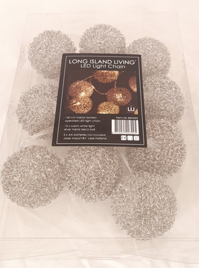 Home Society Guirlande LED boules argentées