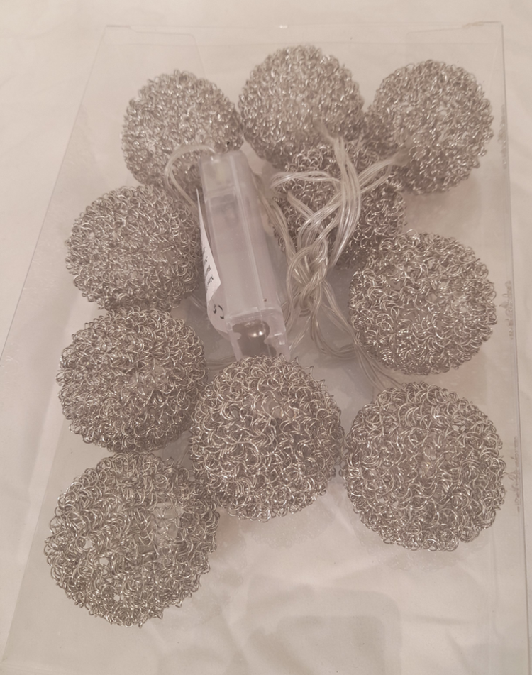 Home Society Guirlande LED boules argentées