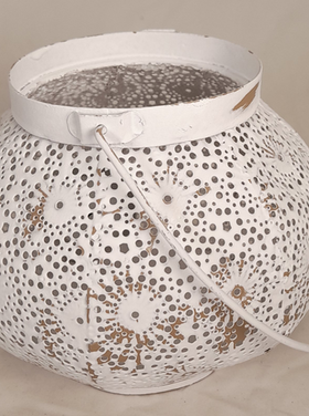 Dekoratief Bougeoir rond métal blanc