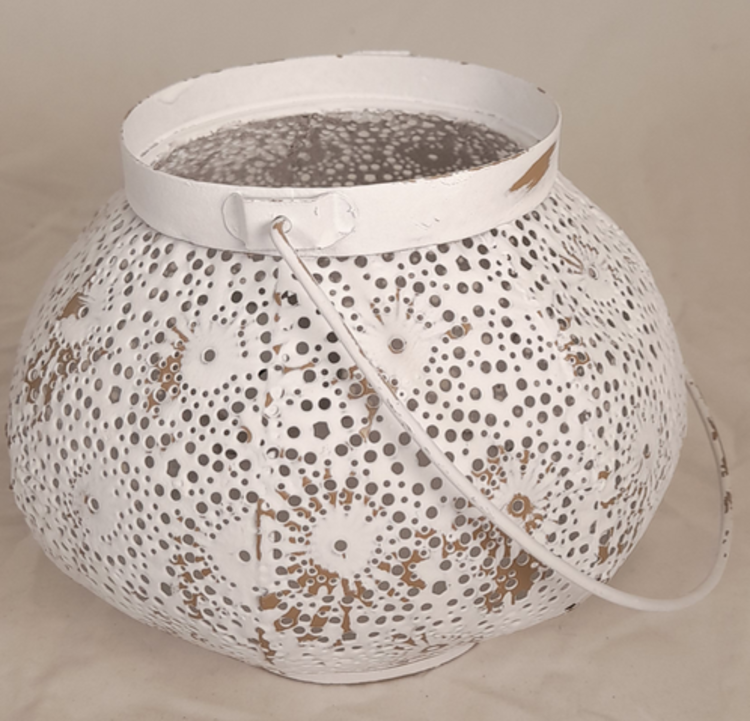 Dekoratief Bougeoir rond métal blanc