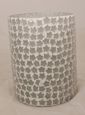 Dekoratief Bougeoir pt verre mosaïque blanc