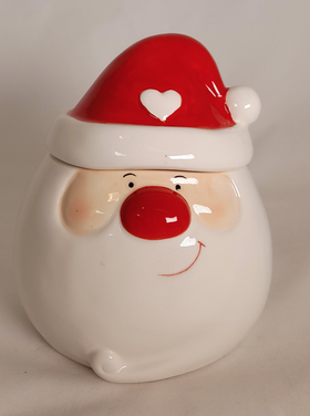 Dekoratief Pot avec couvercle céramique Santa