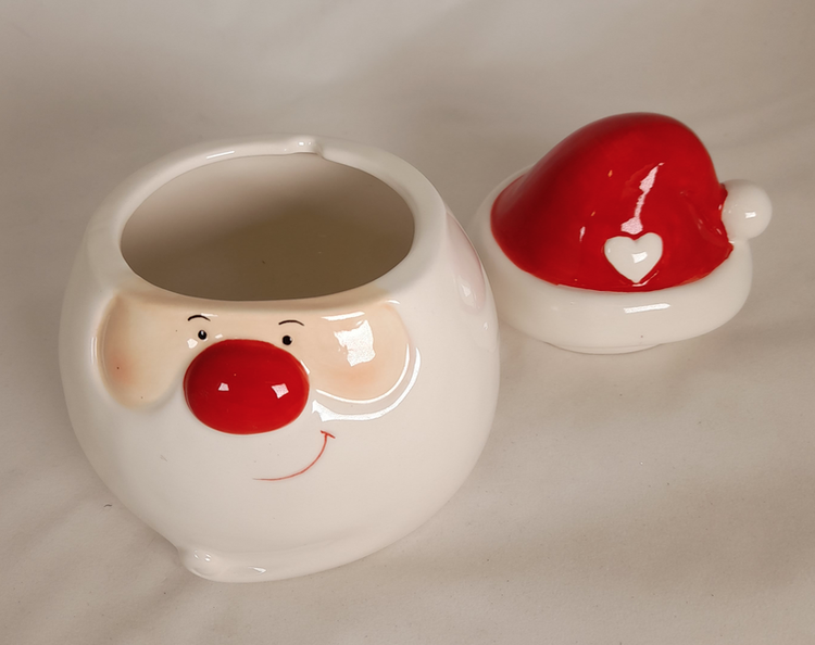 Dekoratief Pot avec couvercle céramique Santa