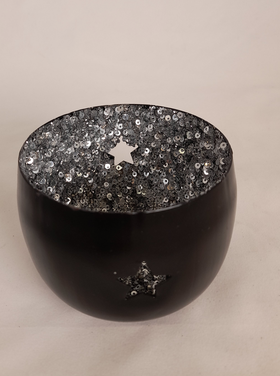 Joker Metal Candle Holder Black/Silver M