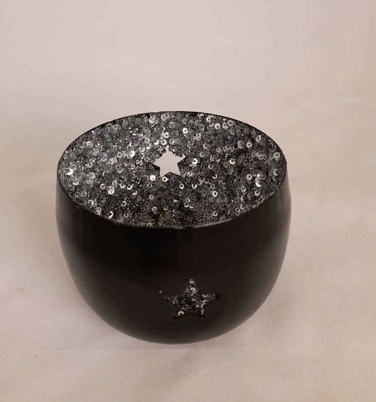 Joker Metal Candle Holder Black/silver S