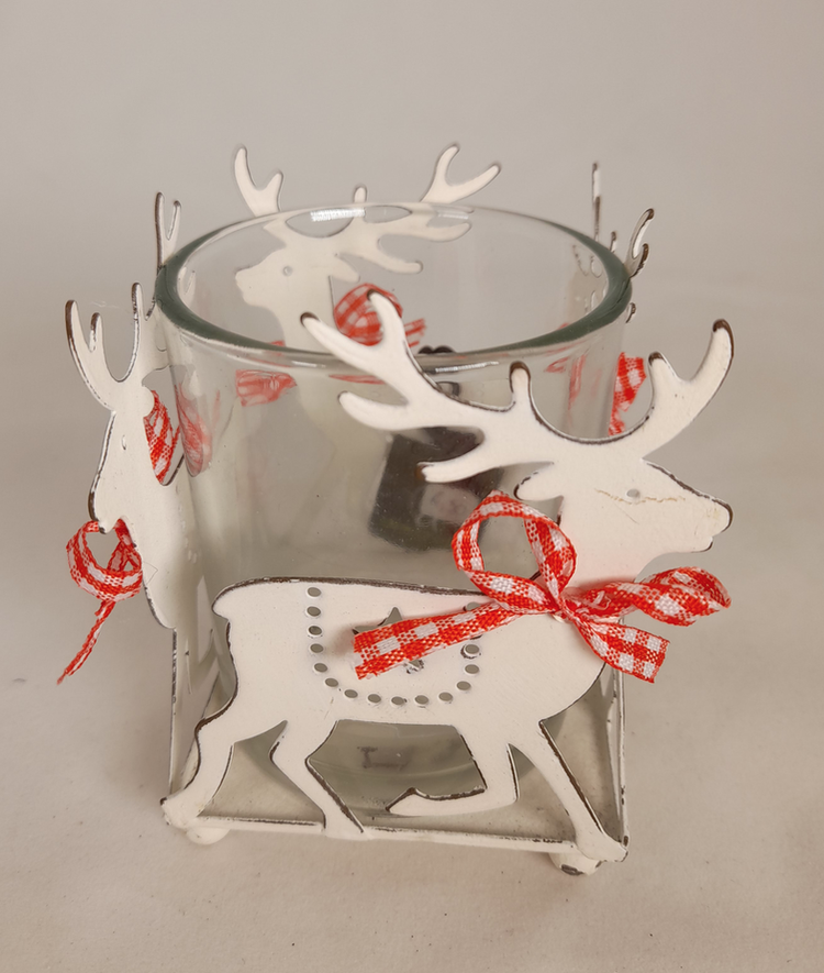 Dekoratief Verre porte-bougie carré rennes