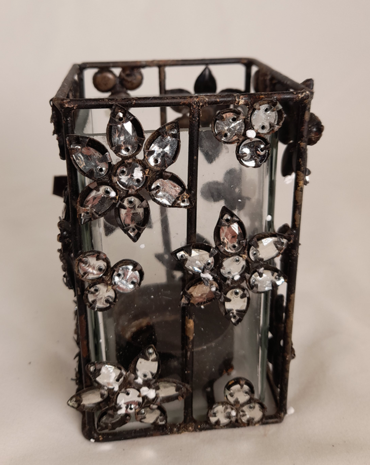 Dekoratief Photophore rect., métal et pierres