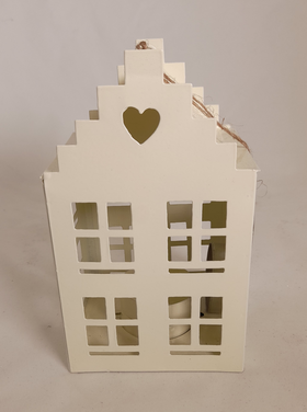 Dekoratief Photophore maison blanc.