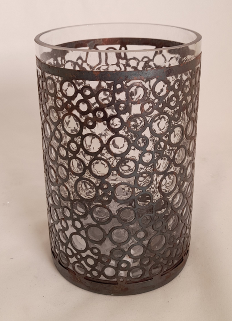 Home Society Photophore verre métal effet rouillé L