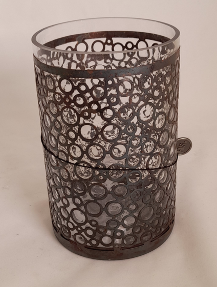 Home Society Photophore verre métal effet rouillé S