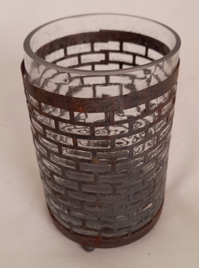 Home Society Photophore verre métal effet rouillé L