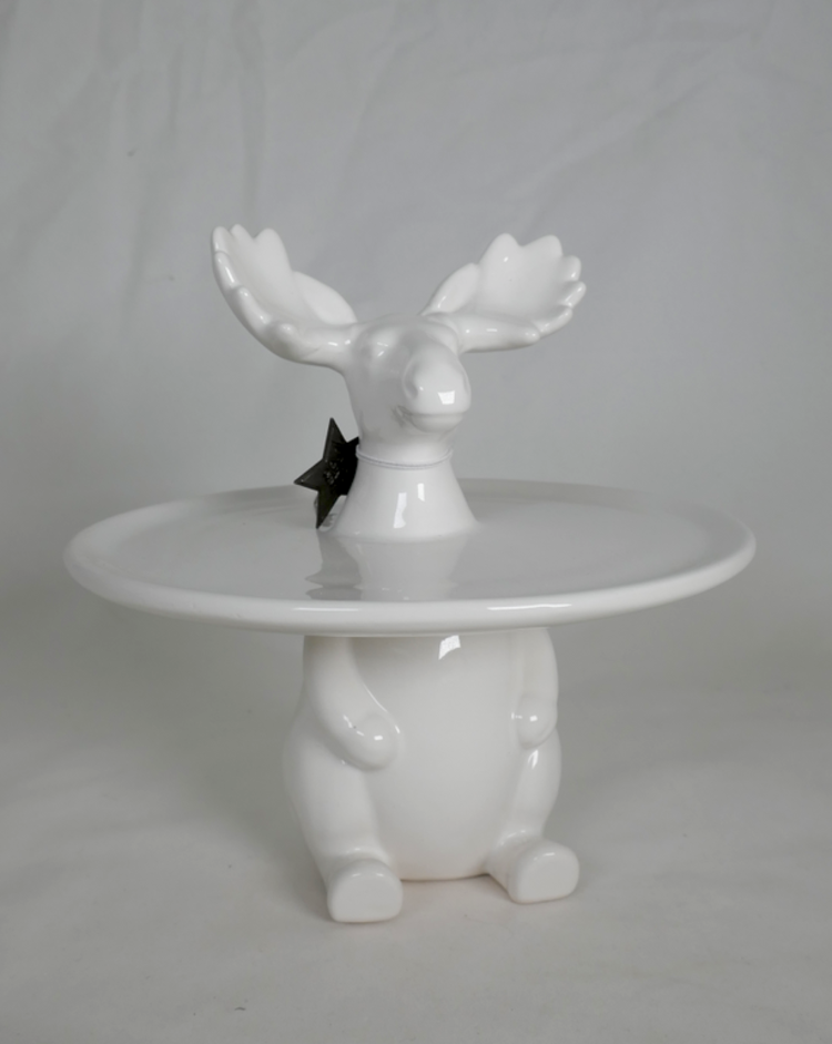 Home Society Plateau céramique blanc cerf/renne