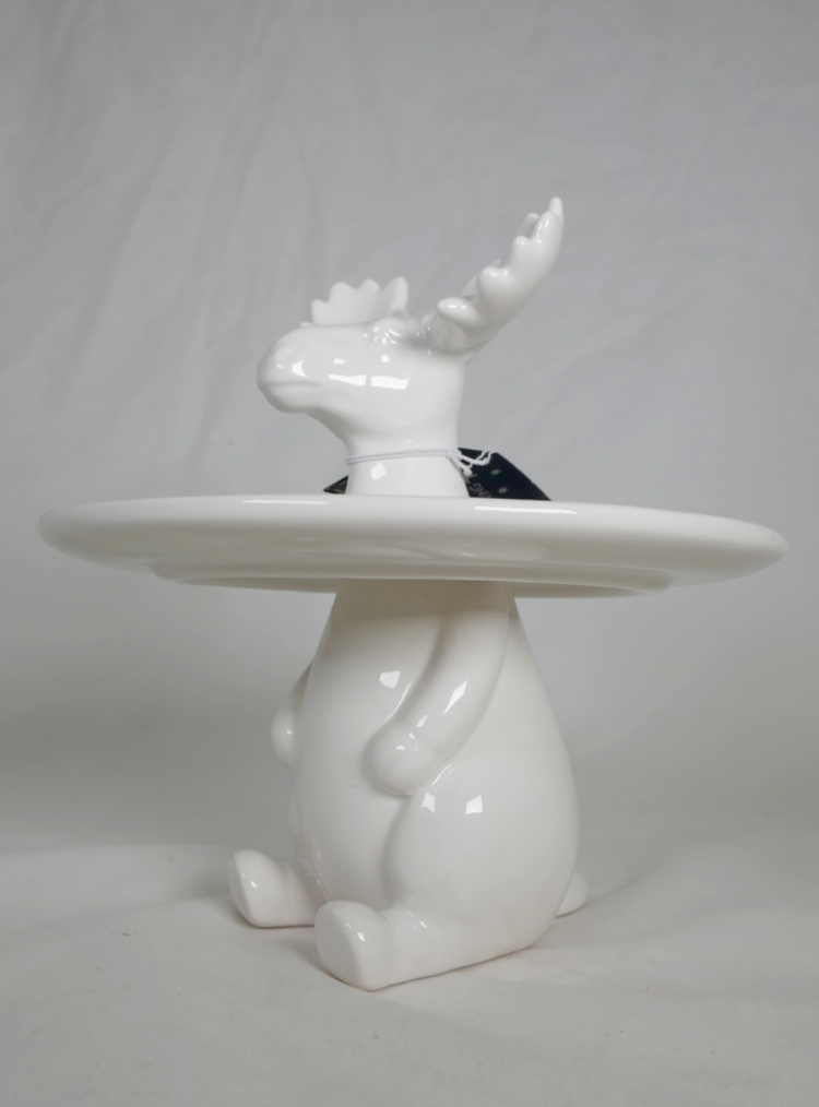 Home Society Plateau céramique blanc cerf/renne