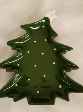 Dekoratief Coupelle arbre céramique vert/blanc