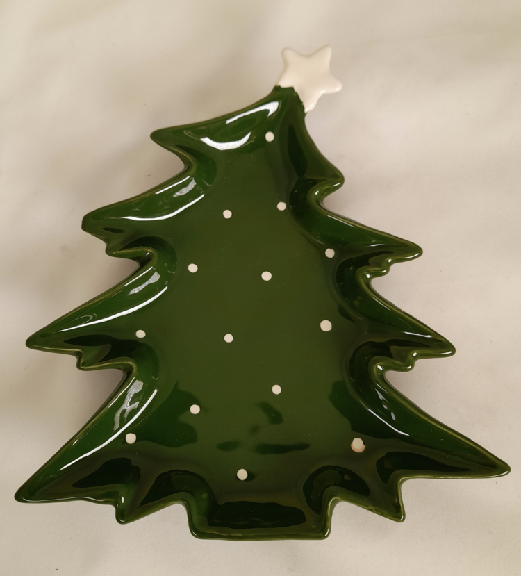 Dekoratief Coupelle arbre céramique vert/blanc