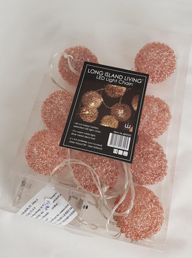 Home Society Guirlande LED boules cuivrées