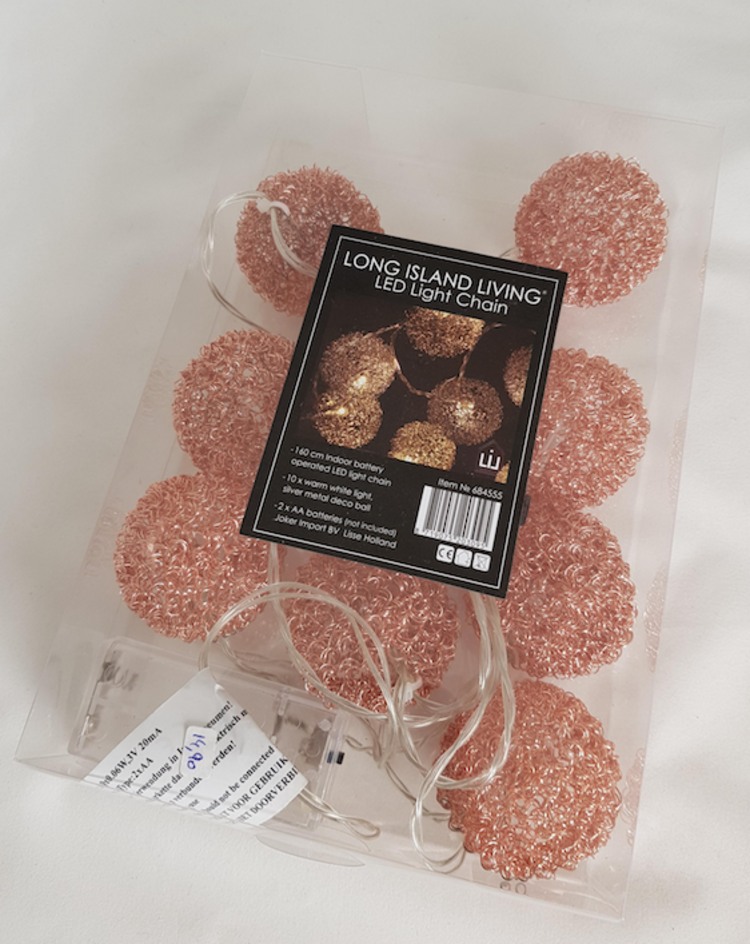 Home Society Guirlande LED boules cuivrées