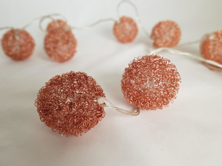 Home Society Guirlande LED boules cuivrées