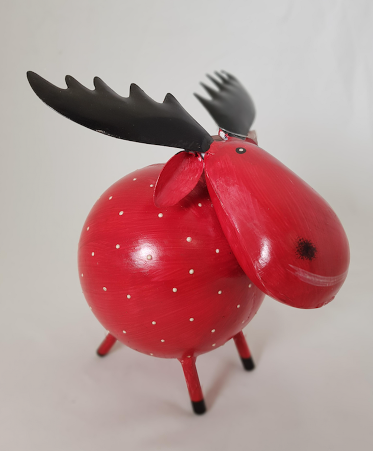 Dekoratief Rudolphe metal rouge L
