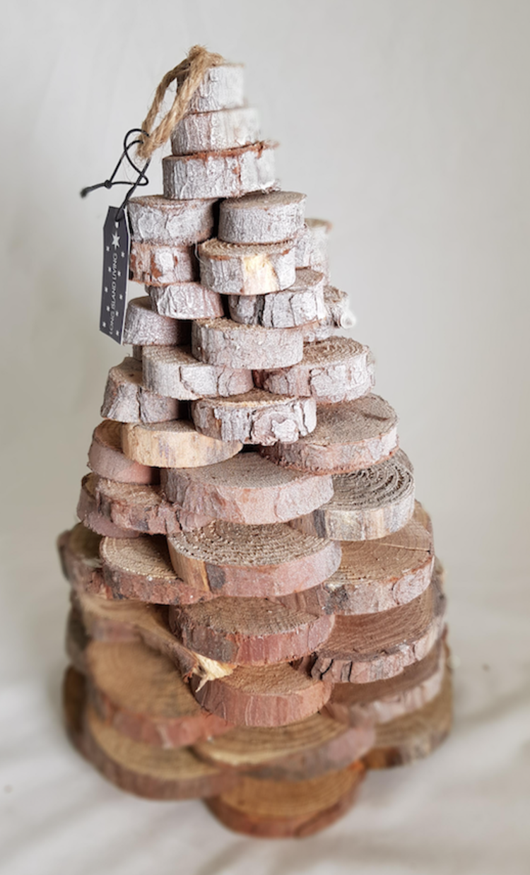 Long Island Living Arbre en petites rondelles de bois