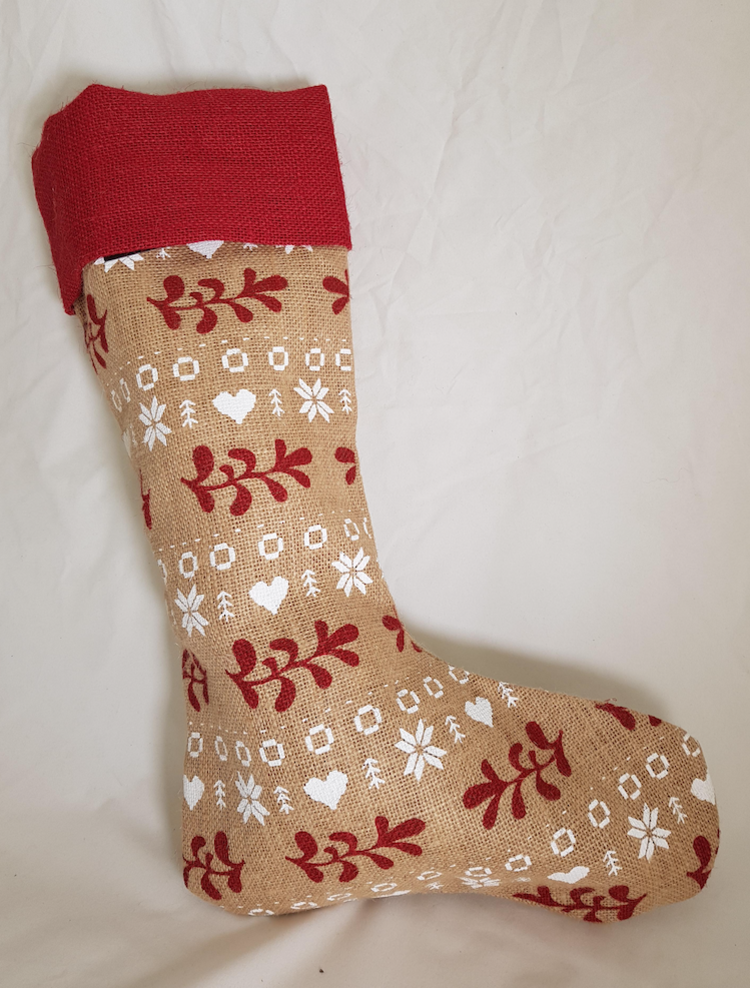 Dekoratief Chaussette jute motifs