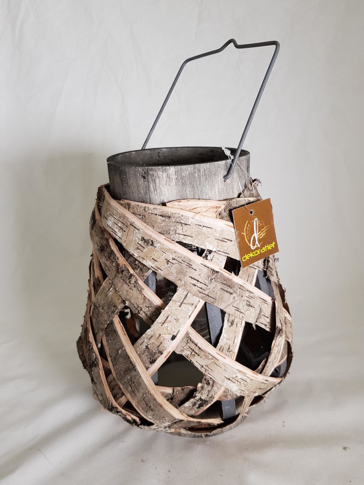 Dekoratief Lanterne bois écorce