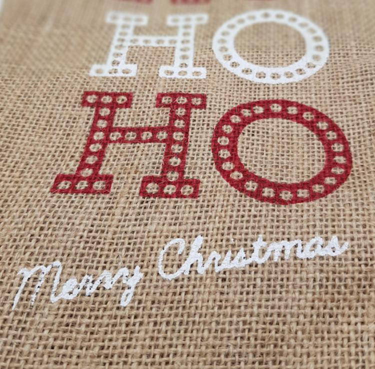 Dekoratief Chaussette jute HoHoHo