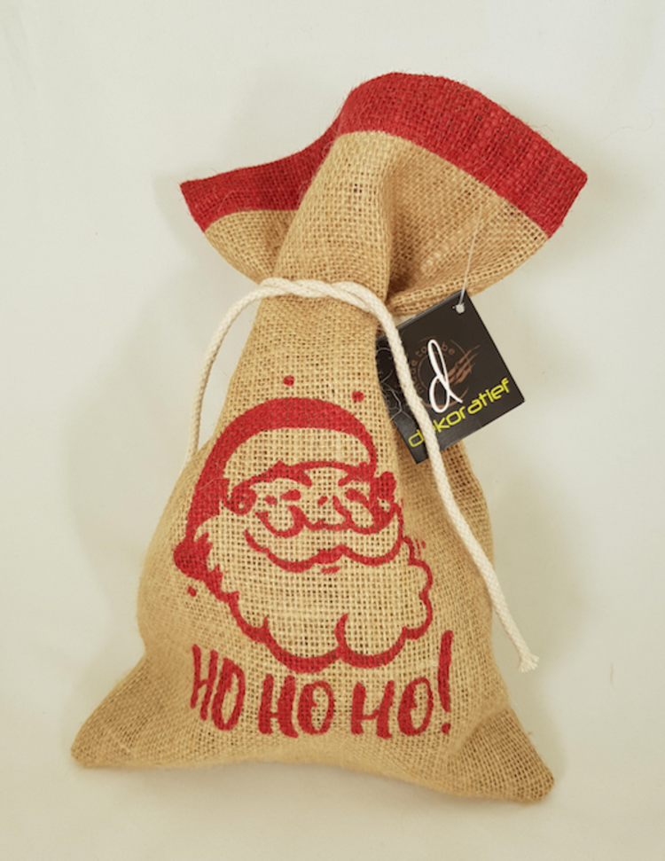 Dekoratief Sachet jute Ho Ho Ho