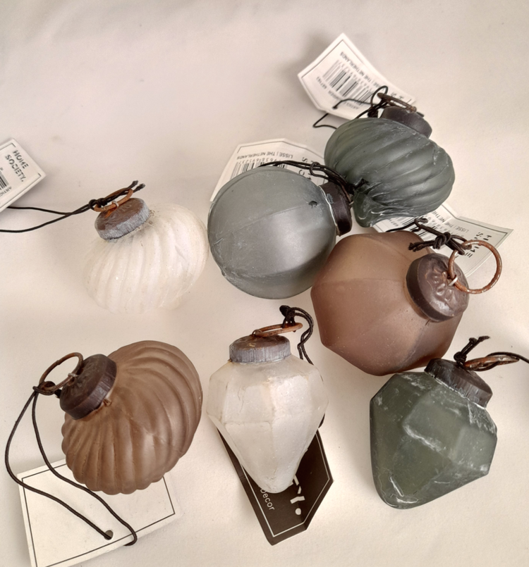 Home Society Boule de Noël mat/opaque - Blanc L