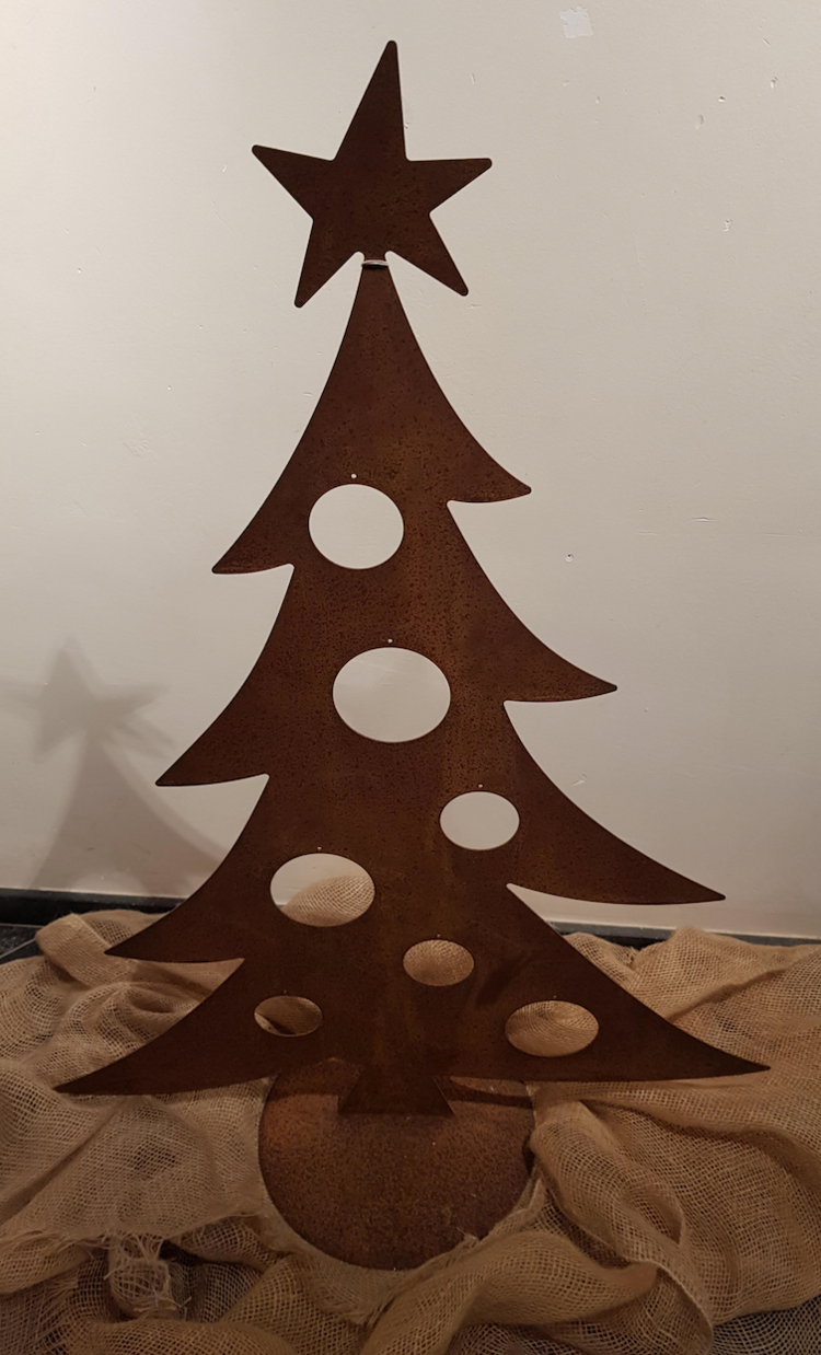 Art & Savoir Faire Sapin métal "rouillé" boules S