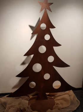 Art & Savoir Faire Sapin métal "rouillé" boules L