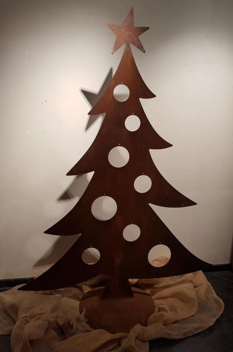Art & Savoir Faire Sapin acier corten boules L