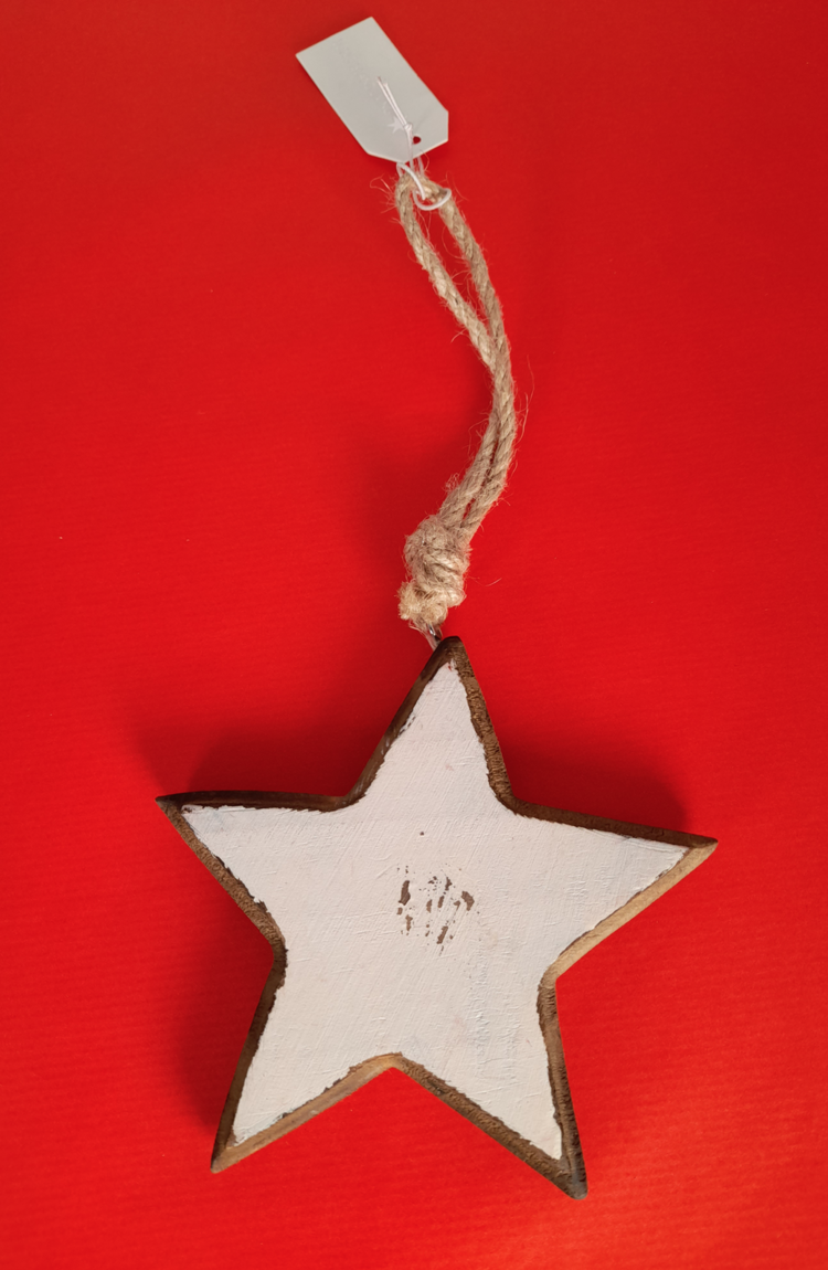Joker Wood star hang white