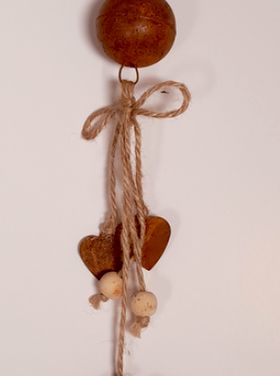 Dekoratief Pendentif bois arbre  rouge  9x35cm. 2ass.