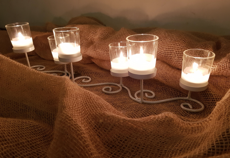 Dekoratief Pièce de table blanc 6 verres