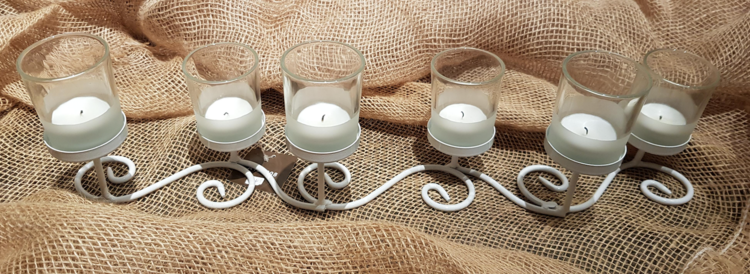 Dekoratief Pièce de table blanc 6 verres