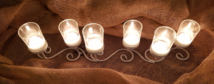 Dekoratief Pièce de table blanc 6 verres