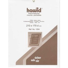 Hawid stamp mounts 210 x 170 mm black - set of 5