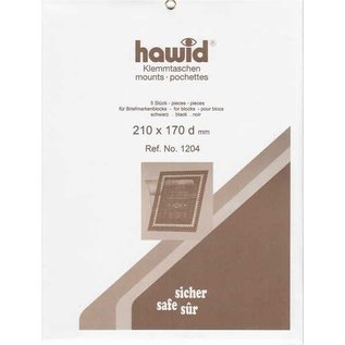 Hawid stamp mounts 210 x 170 mm black - set of 5