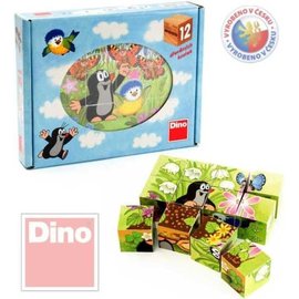 Dino Molletje puzzel -  Molletje met vogeltje - 12 houten blokken