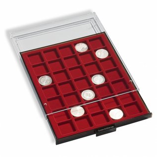 Leuchtturm Münzbox MB 48 quadratische Fächer 28x28 mm - für 2 Euromünzen