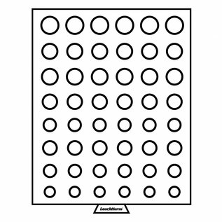 Leuchtturm muntenbox MB 48 ronde vakken voor 6 complete sets euromunten