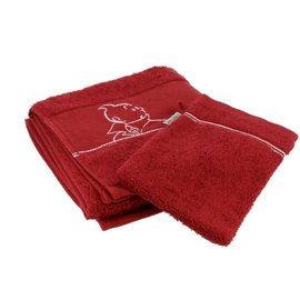 moulinsart Tim und Struppi Handtuch und Waschlappen rot