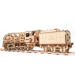 UGears Houten bouwpakket mechanische Locomotief met tender