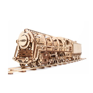 UGears Wooden construction kit mechanical locomotive with tender