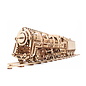 UGears Mechanische Lokomotive aus Holzbausatz mit Tender